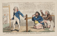 KG 16421
<br/>
False liberty rejected or fraternizing & equalizing principles discarded
<br/>
<em>Cruikshank, Isaac (1764-1811)</em>